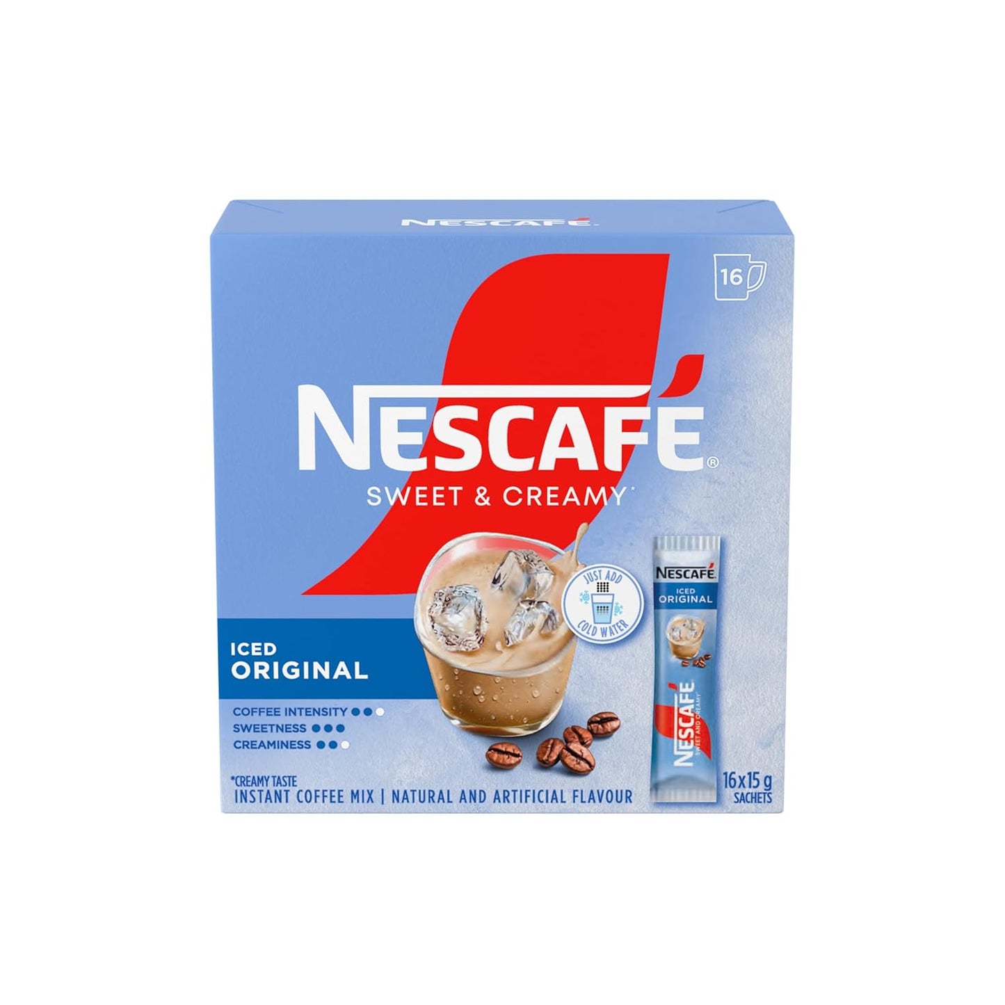 Sweet & Creamy NESCAF Iced Coffee Sachets, 16x16g