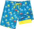 SURF CUZ Men's Swim Trunks with Compression Liner for Ultimate Comfort