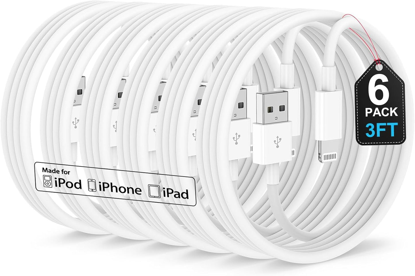 Apple MFi Certified 3FT Car Charger Cord for iPhone