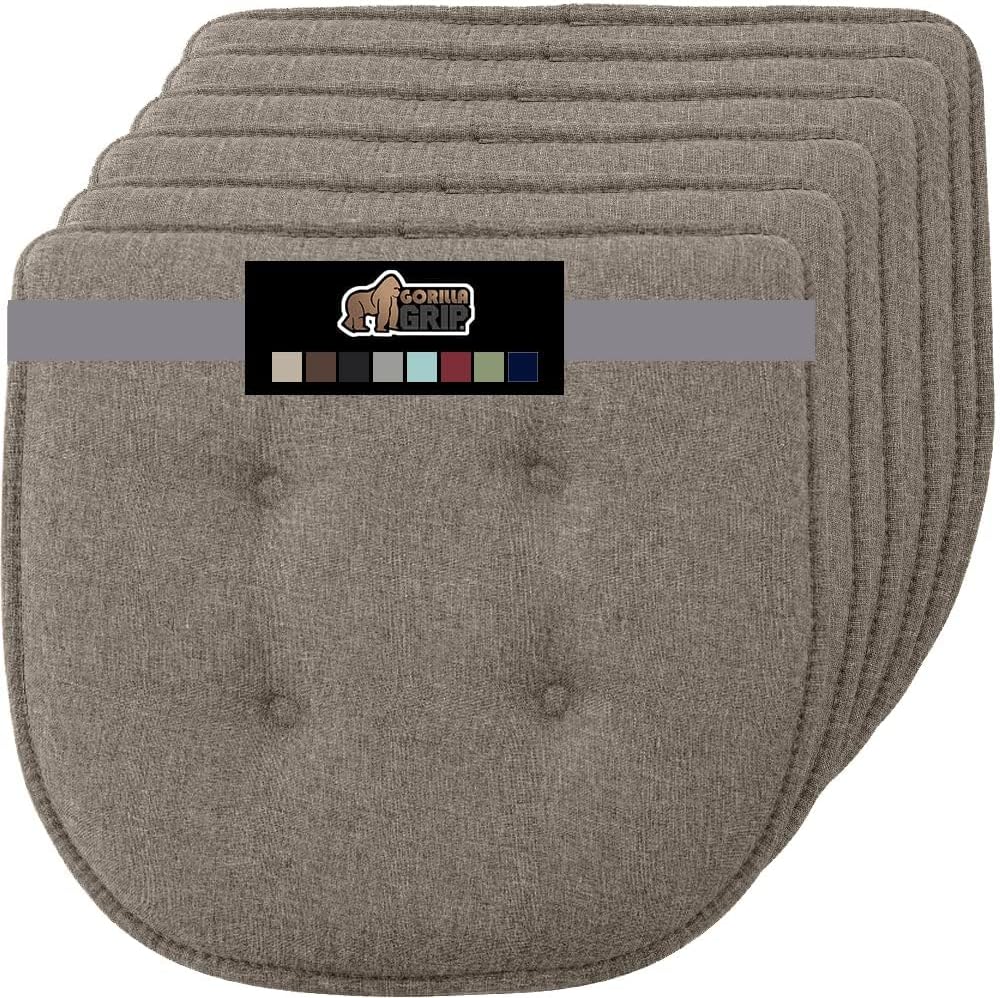 GORILLA GRIP Slip Resistant Tufted Chair Cushions for Comfort