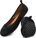 Ecetana Womens Flats Shoes Dressy Round Toe Bowknot Suede Ballet Flats