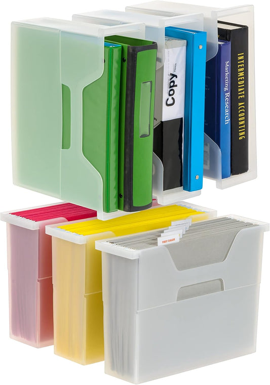IRIS USA Small Portable Desktop File Box for Easy Organization