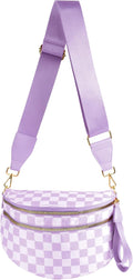 Spacious Checkered Nylon Crossbody Bag for Women - Roomy Checkered Bum