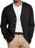 Runcati Mens Cable Knit Cardigan Sweater for Stylish Fall Wear