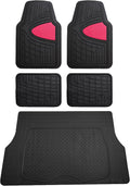 Pink and Black Universal Trimmable All-Weather Car Floor Mats