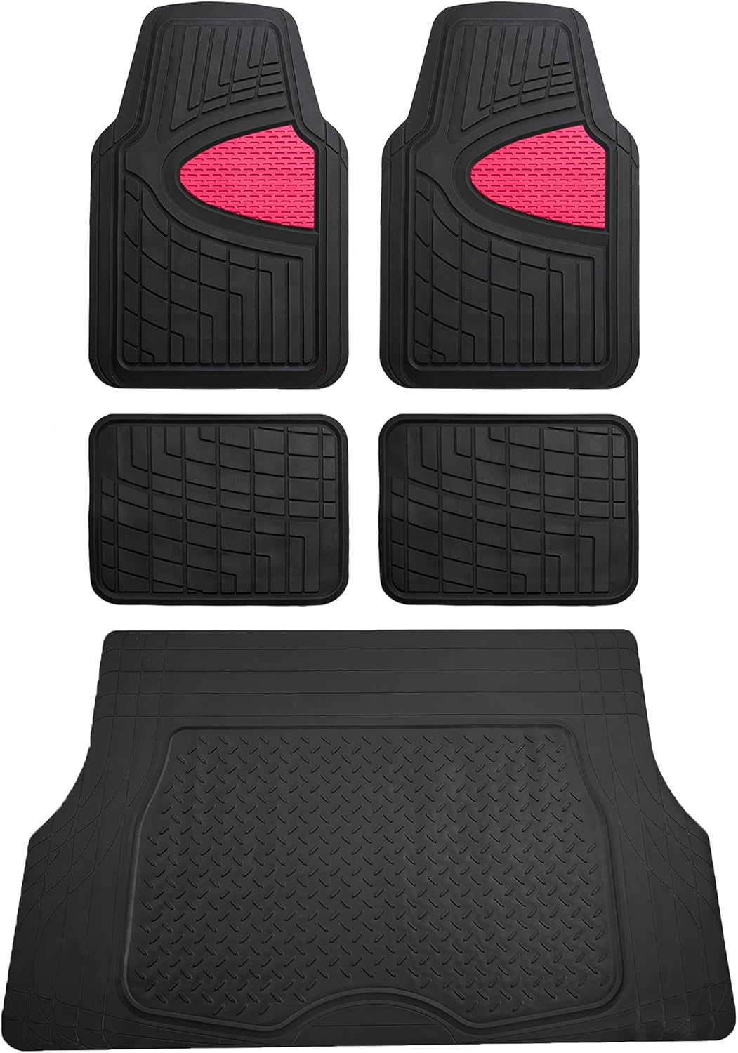 FH Group Premium Liners Tall Channel Trimmable Rubber Floor Mats