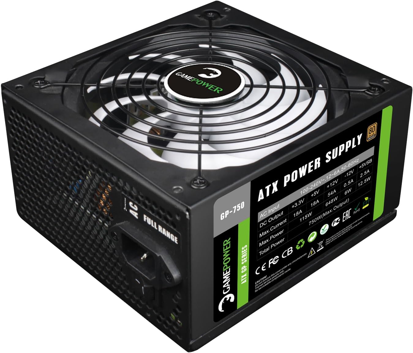 GamePower GP-750 750W PSU: High Efficiency & Low Noise