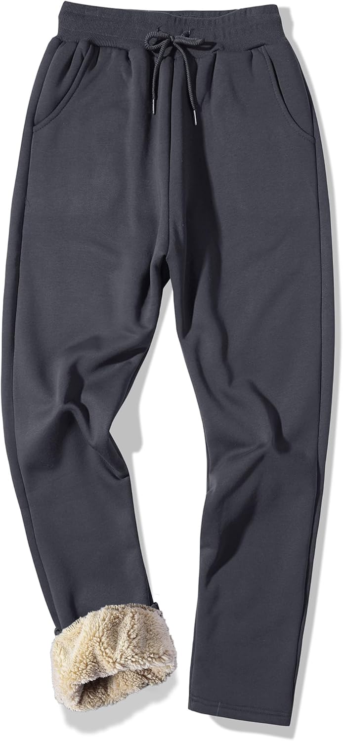 MACHLAB Men's Thermal Fleece Jogger Pants for Winter Warmth