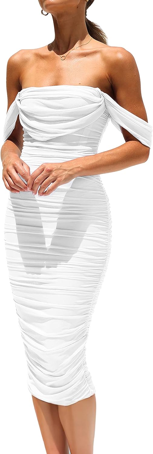 PRETTYGARDEN Women's Summer Off The Shoulder Midi Dress Review