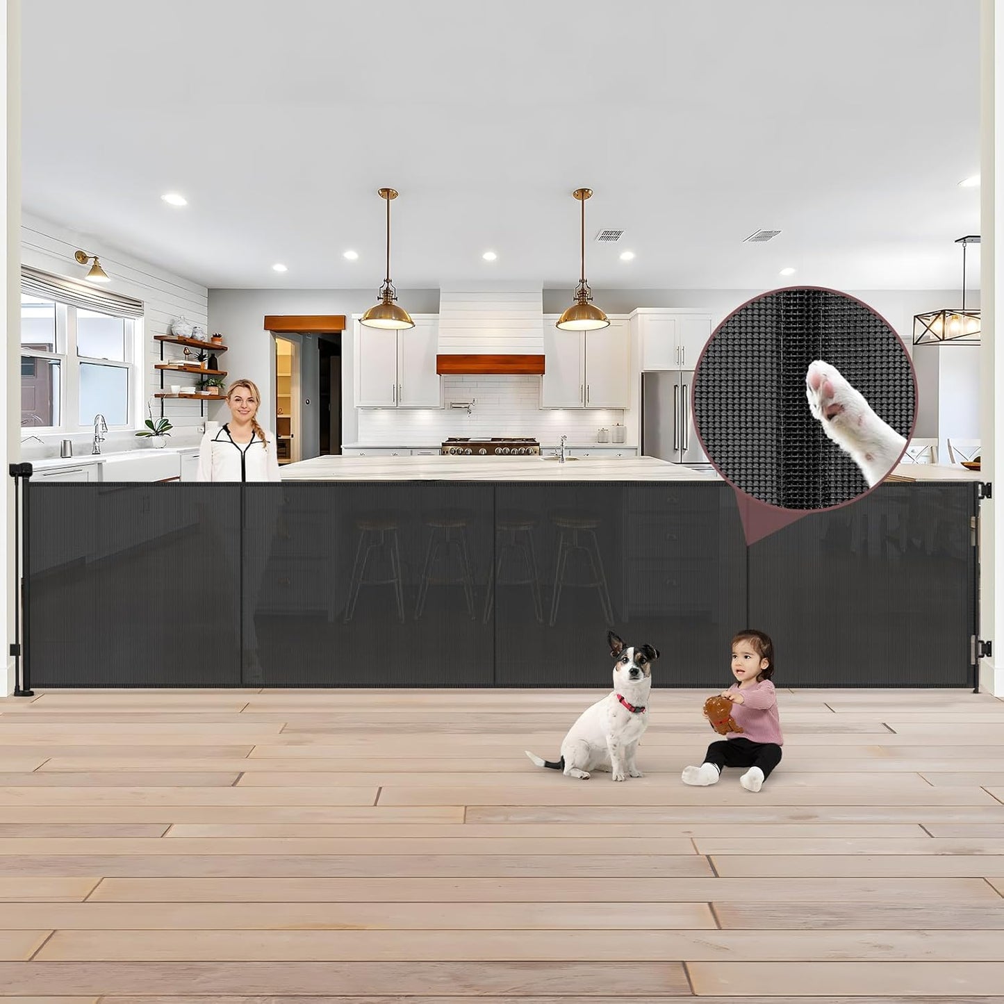 Reinforced 41-Inch Extra Tall Pet Gate for Indoor and Outdoor Use