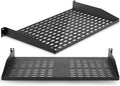1U Vented Server Rack Shelf - Durable Steel Cantilever Mount