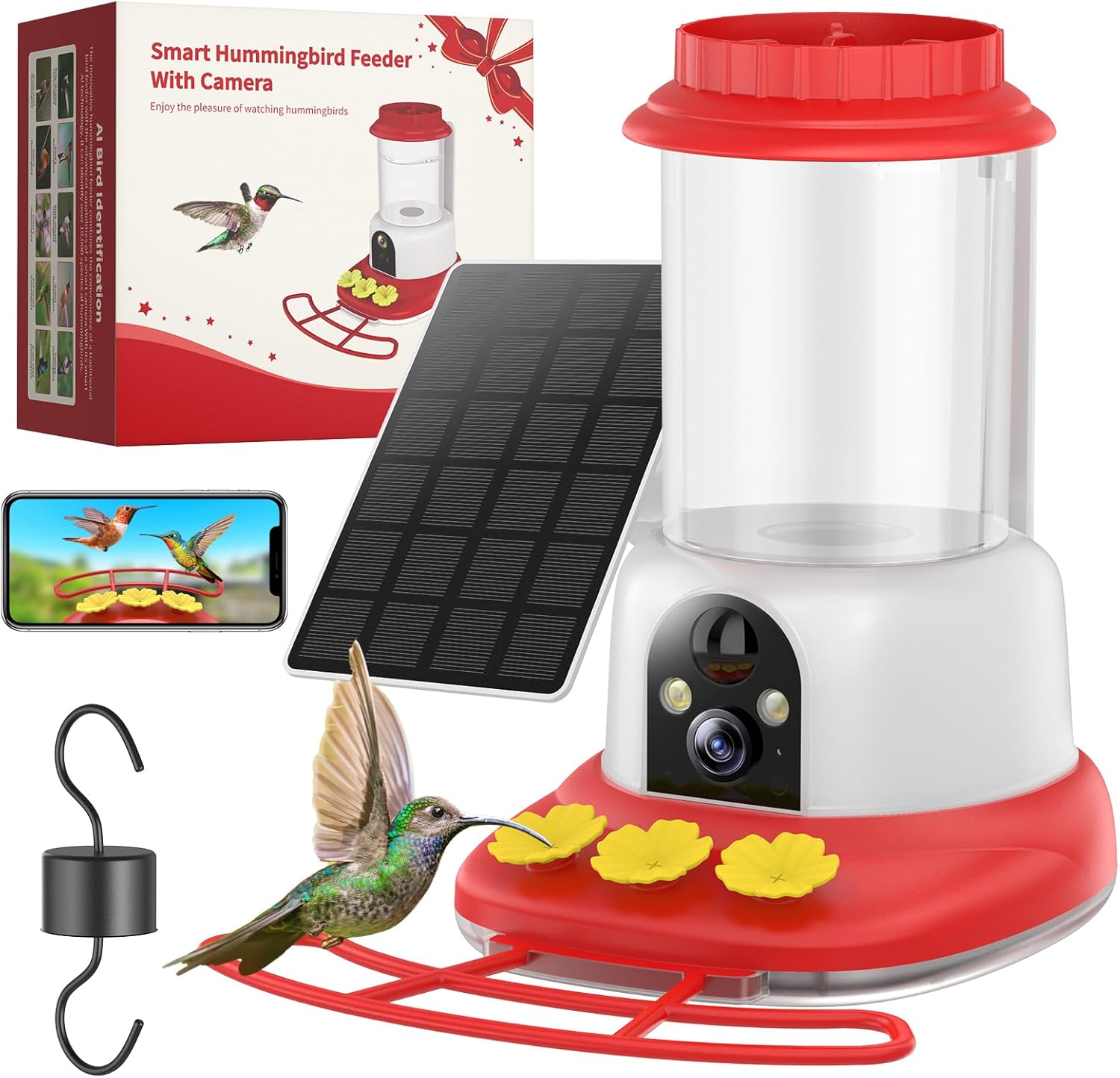 Solar Powered Hummingbird Feeder with AI Identify