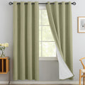 Yakamok Sage Green Linen Curtains 100% Blackout 72 in Long