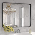 40x30 in Black Metal Framed Bathroom Mirror - Clear, Sturdy Design