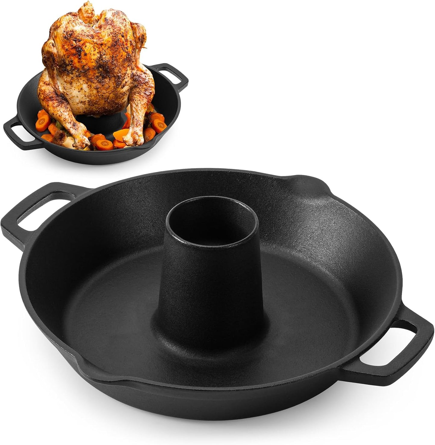 Onlyfire Universal Cast Iron Chicken Roaster for Juicy Meals