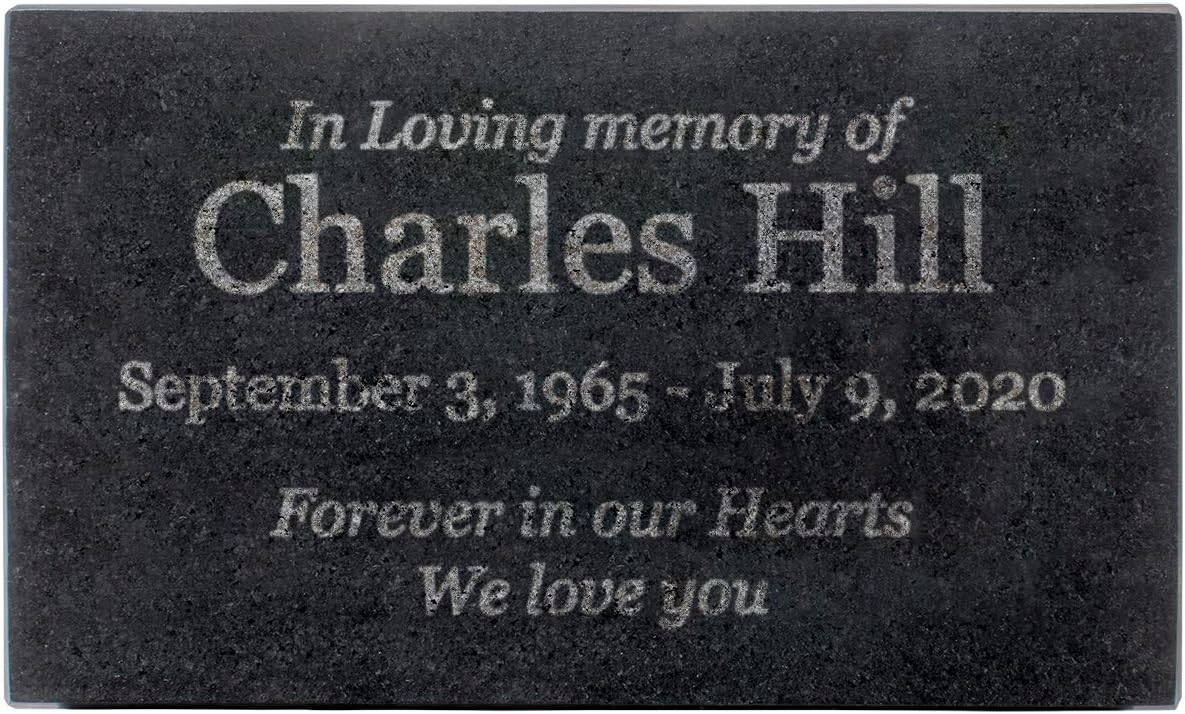 Customized In Loving Memory Black Granite Memorial Plaque Gift