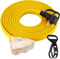 20 FT Flat RV Generator Adapter Cord NEMA TT-30P to 5-20R/5-15R