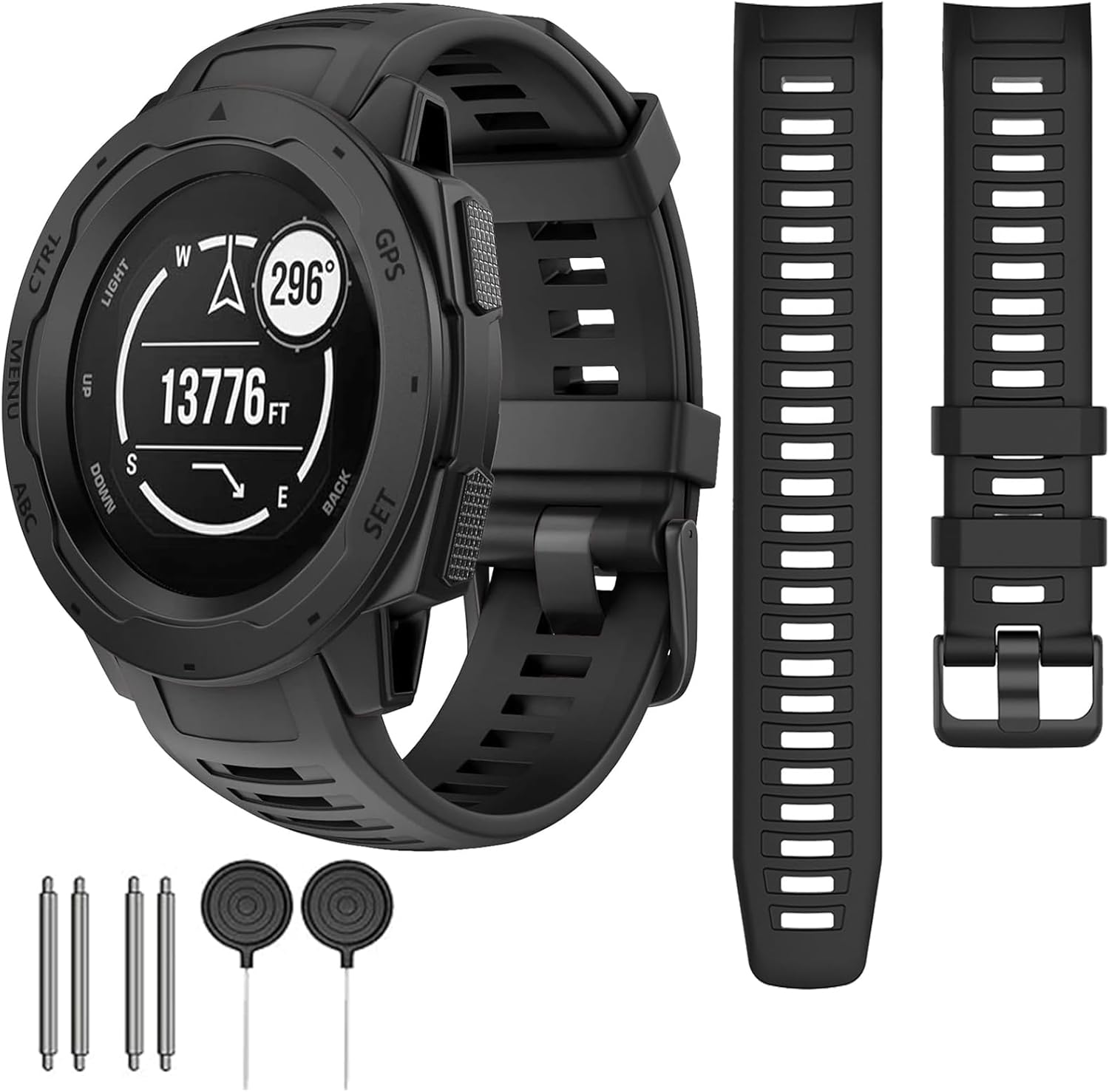 Gleenice Waterproof Silicone Band for Garmin Instinct - 22mm