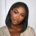 13x4 Straight Bob Lace Frontal Braided Wig - Natural Look 12in