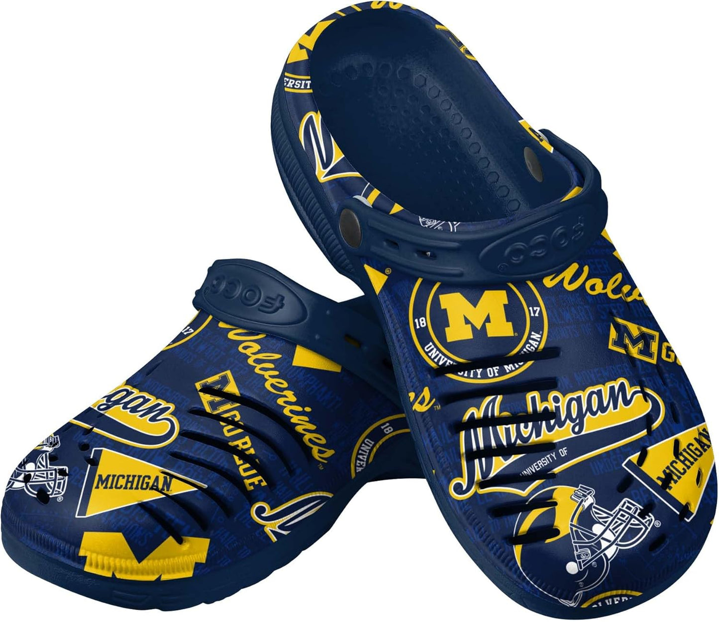 FOCO Men's NCAA College Team Logo Garden Water Sandals Shoes