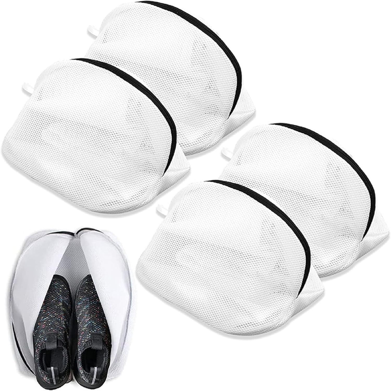 4PCS Zippered Shoe Wash Bags - Keep Shoes Clean!