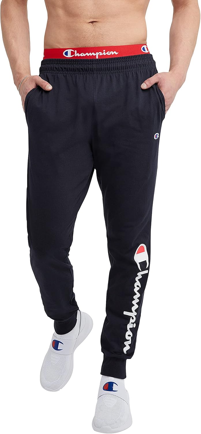 Champion Men's Joggers - Lightweight Cotton Knit Lounge Pants