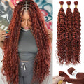 Dark Ginger Human Braiding Hair Water Wave Bulk 150g 20in Color 350