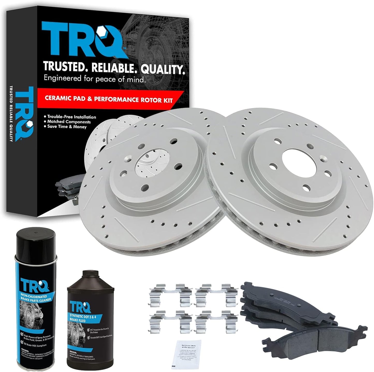 TRQ Front Performance Brake Pad & Rotor Kit for Ford Taurus