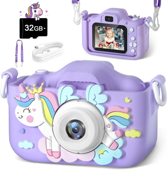 Anesky Kids Camera - Capture Fun Moments with 32GB Card - Purple