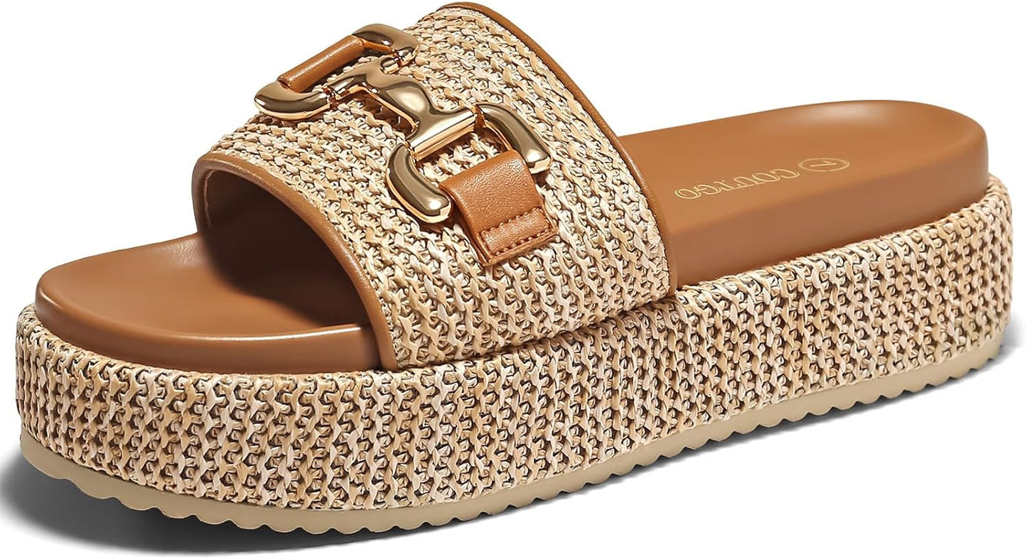 Coutgo Womens Platform Sandals for Beach and Casual Wear