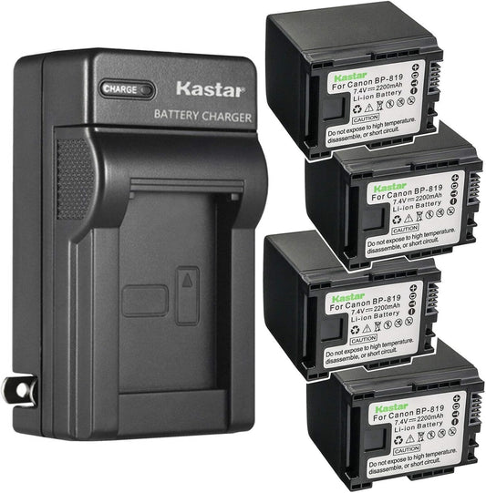 Kastar 4-Pack Battery and AC Wall Charger for Canon VIXIA