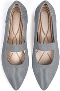 Women's Flats Pointed Toe Knit Washable Ballet Mary Jane (Style QG6S)