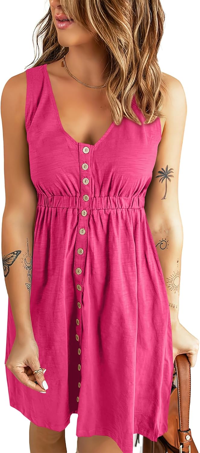 BTFBM Women Sleeveless Summer Dress for Beach and Casual Wear