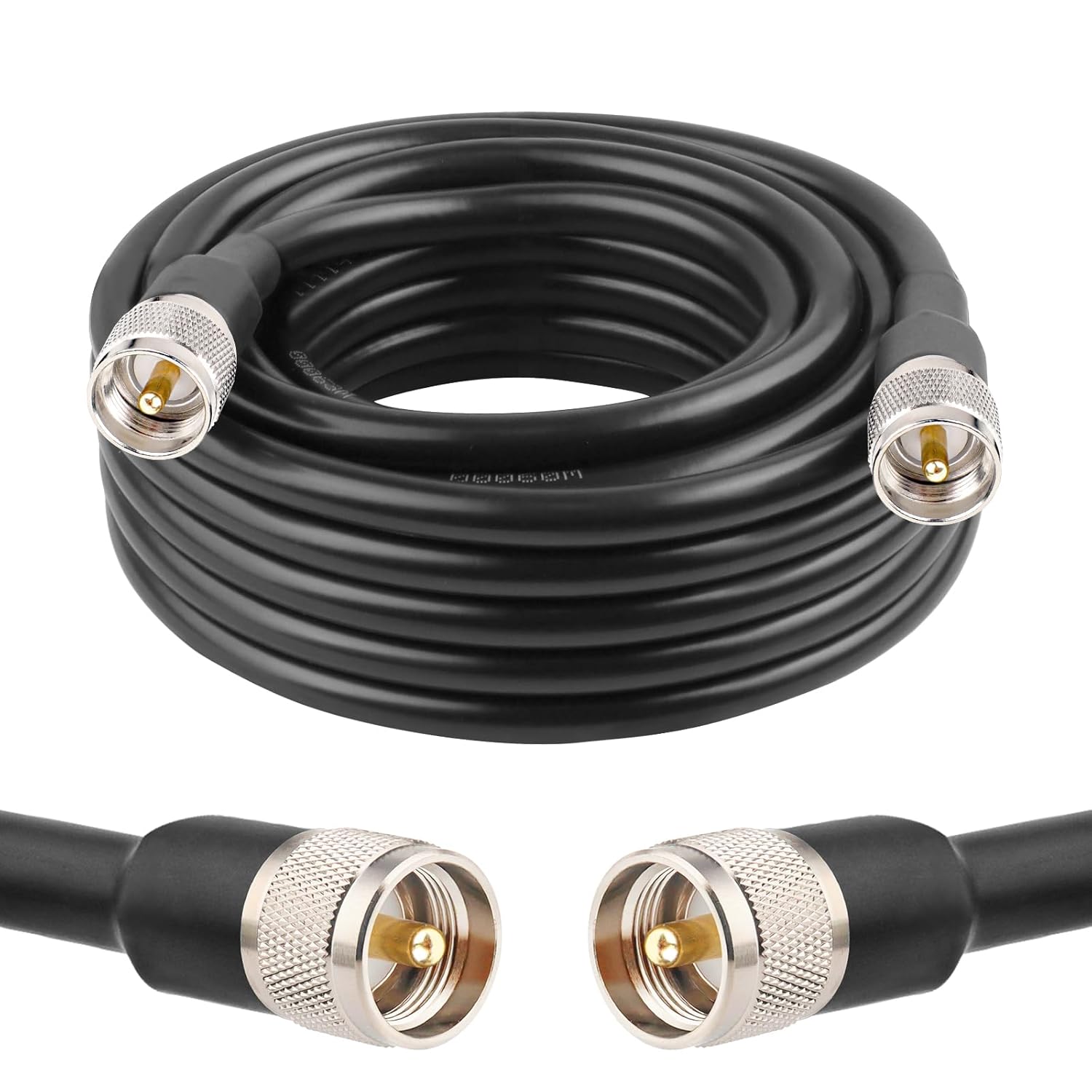 PL259 UHF Cable 25ft - Low Loss Coaxial Cable for Radio Use