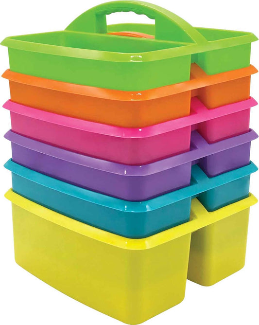 Portable Plastic Storage Caddy 6-Pack for Classroom Organization