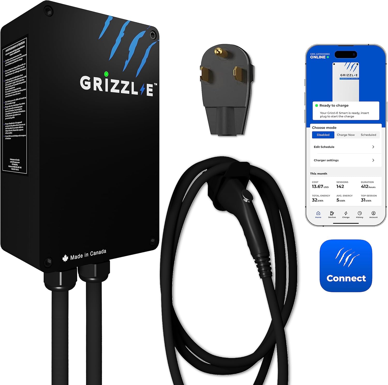 Grizzl-E Smart Level 2 EV Charger for Fast Charging Needs