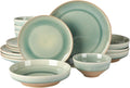 Hailstone 16-Piece Reactive Stoneware Dinnerware Set - Tropical Green