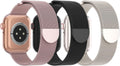 Mesh Metal Apple Watch Band 3 Pack - Magnetic Stainless Loop Set