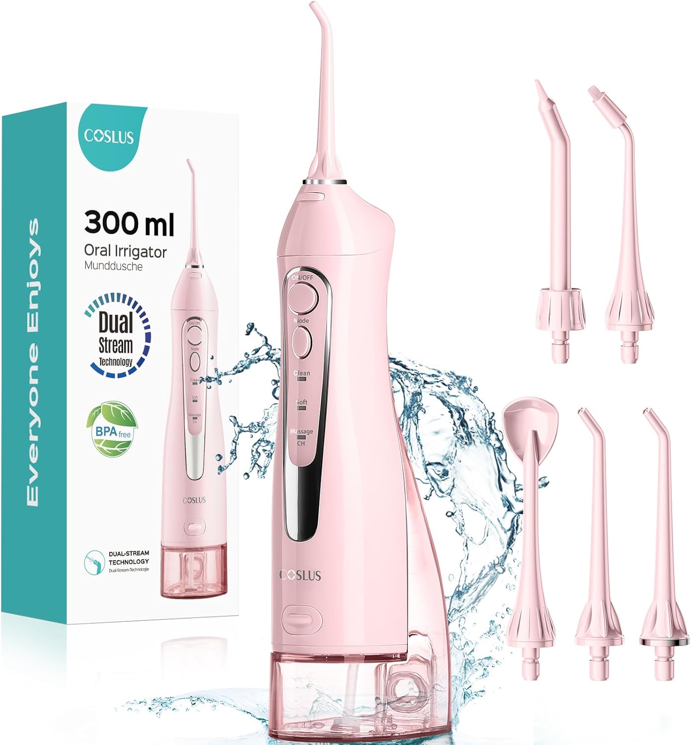 COSLUS Water Dental Flosser: Portable Cordless Oral Irrigator