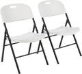 Folding Plastic Chairs Set of 2 with 350-Pound Capacity