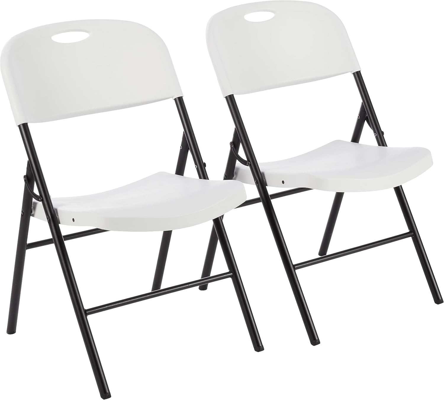 Folding Plastic Chairs Set of 2 with 350-Pound Capacity