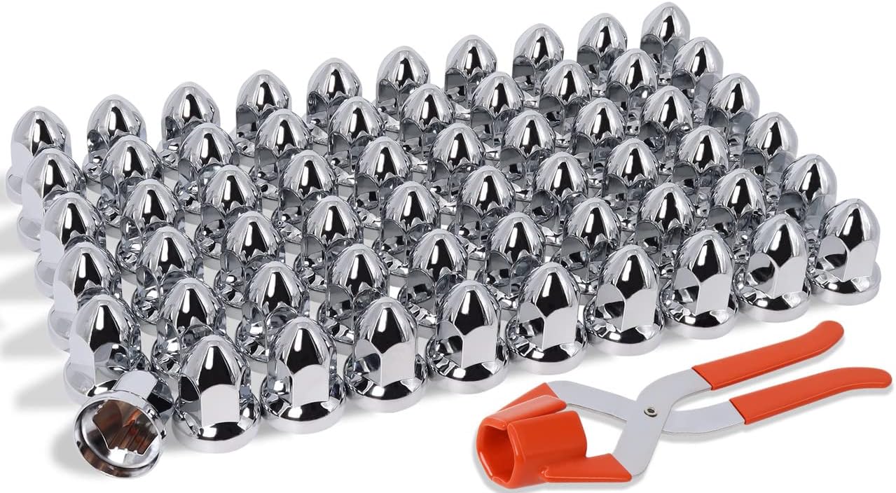 33mm Lug Nut Covers for Semi Trucks - Durable ABS Plastic Caps