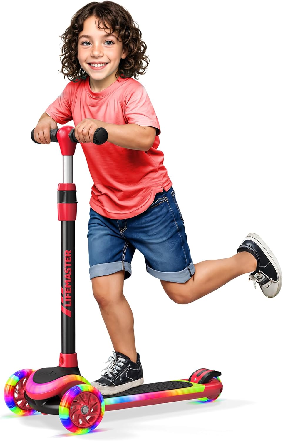 3-Wheel Kids Scooter with Multi-Color Lights for Safe Fun