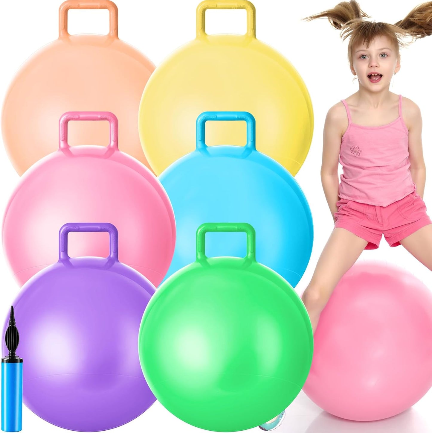 Lewtemi 6 Pcs Hopper Ball Set for Outdoor Fun and Exercise