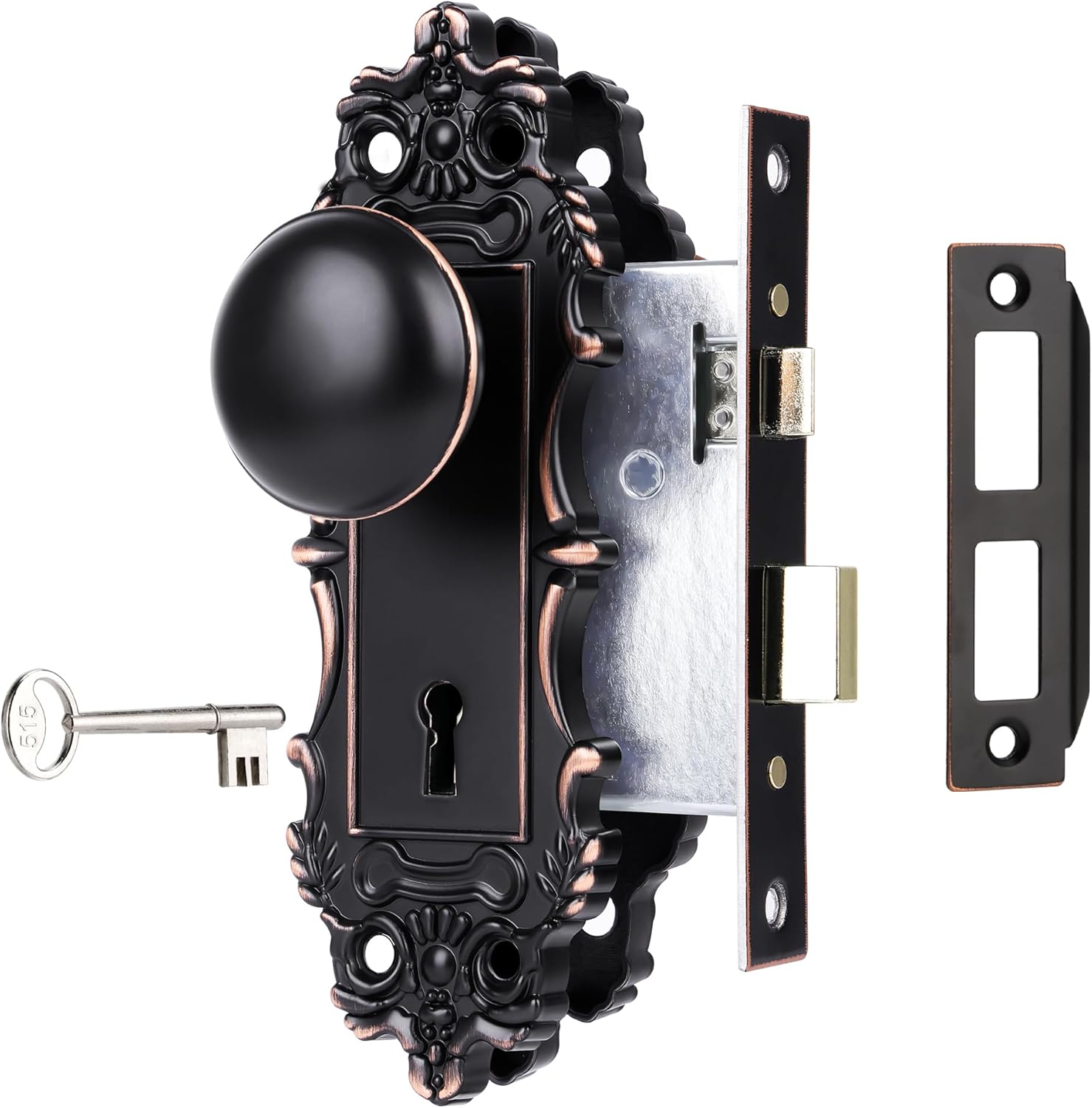 Mortise Lock Set for Interior Door with Antique Door Knob