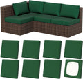 8Pcs Stretch Patio Cushion Covers Square Large - Dark Green