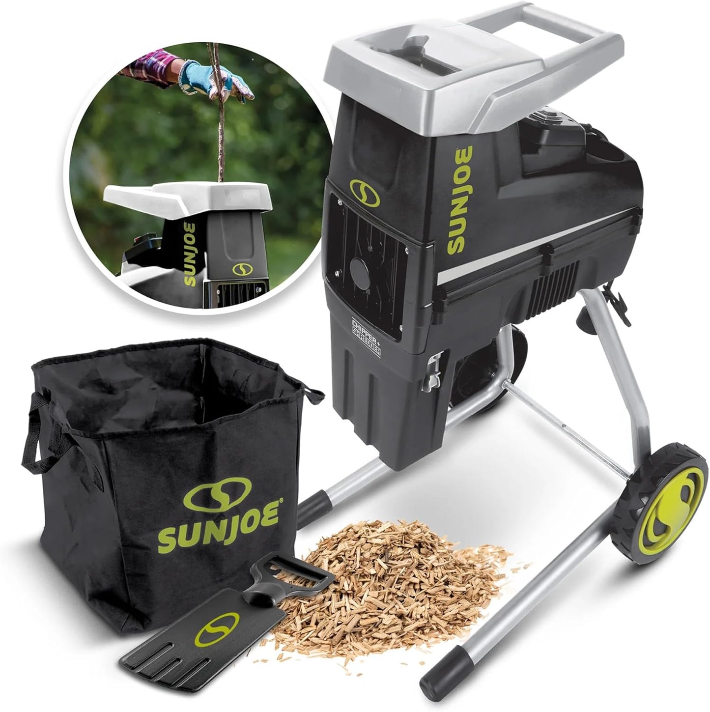 Sun Joe Silent Wood Chipper Shredder for Efficient Yard Waste