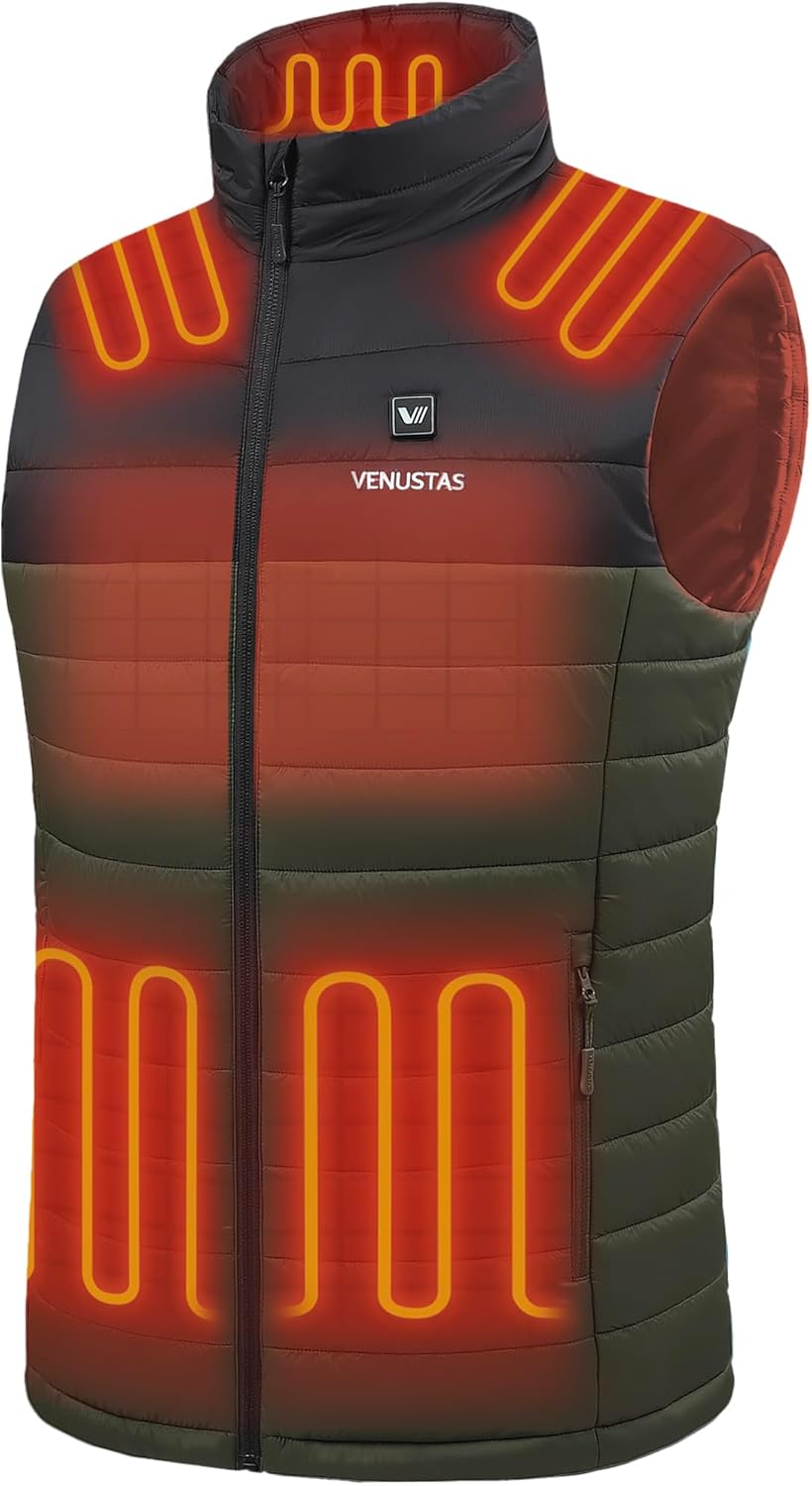 Venustas Men's Heated Vest: Lightweight Quilted Comfort & Warmth