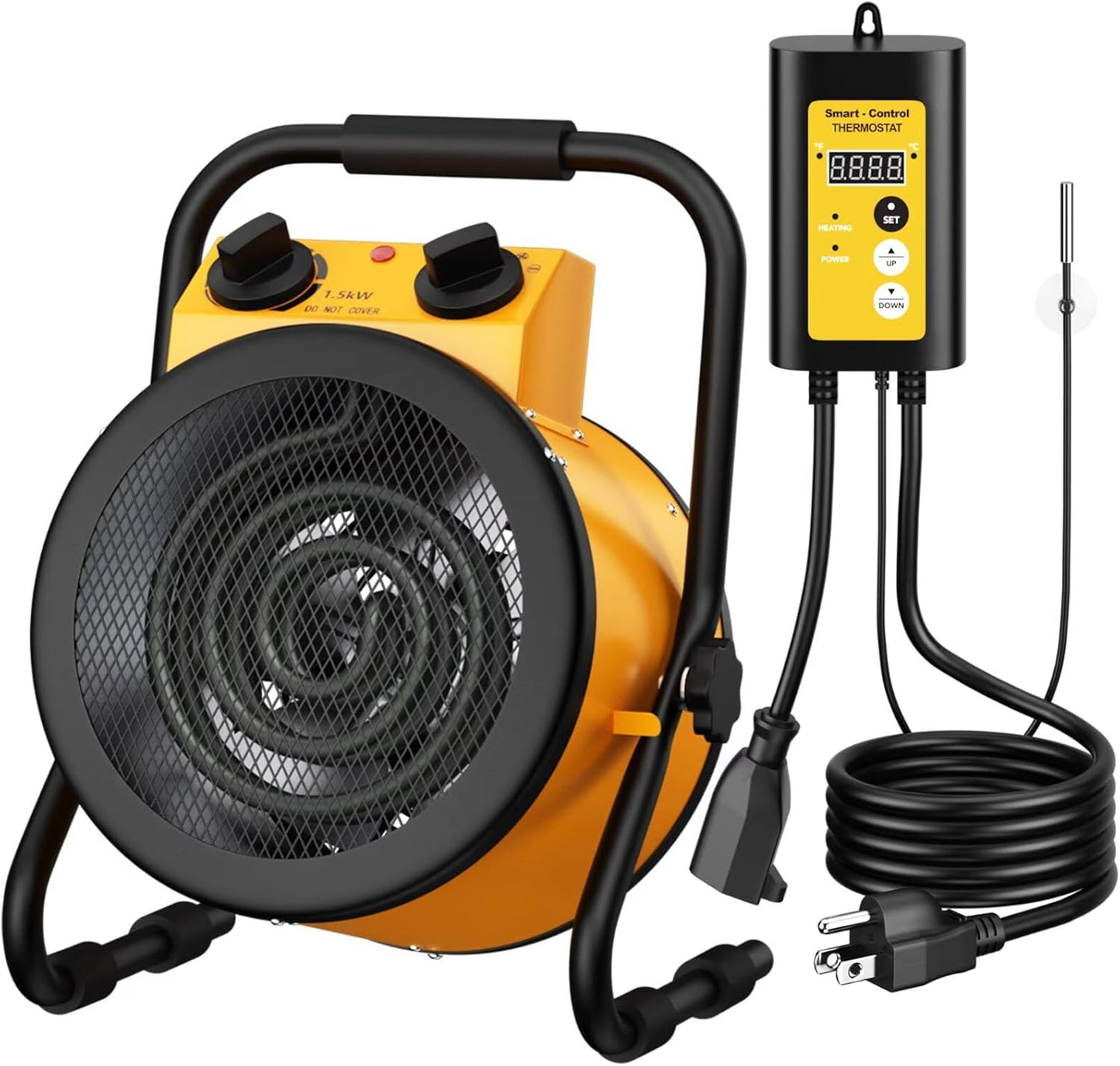 Dkenicor 1500W Greenhouse Heater: Fast Heating, Digital Thermostat