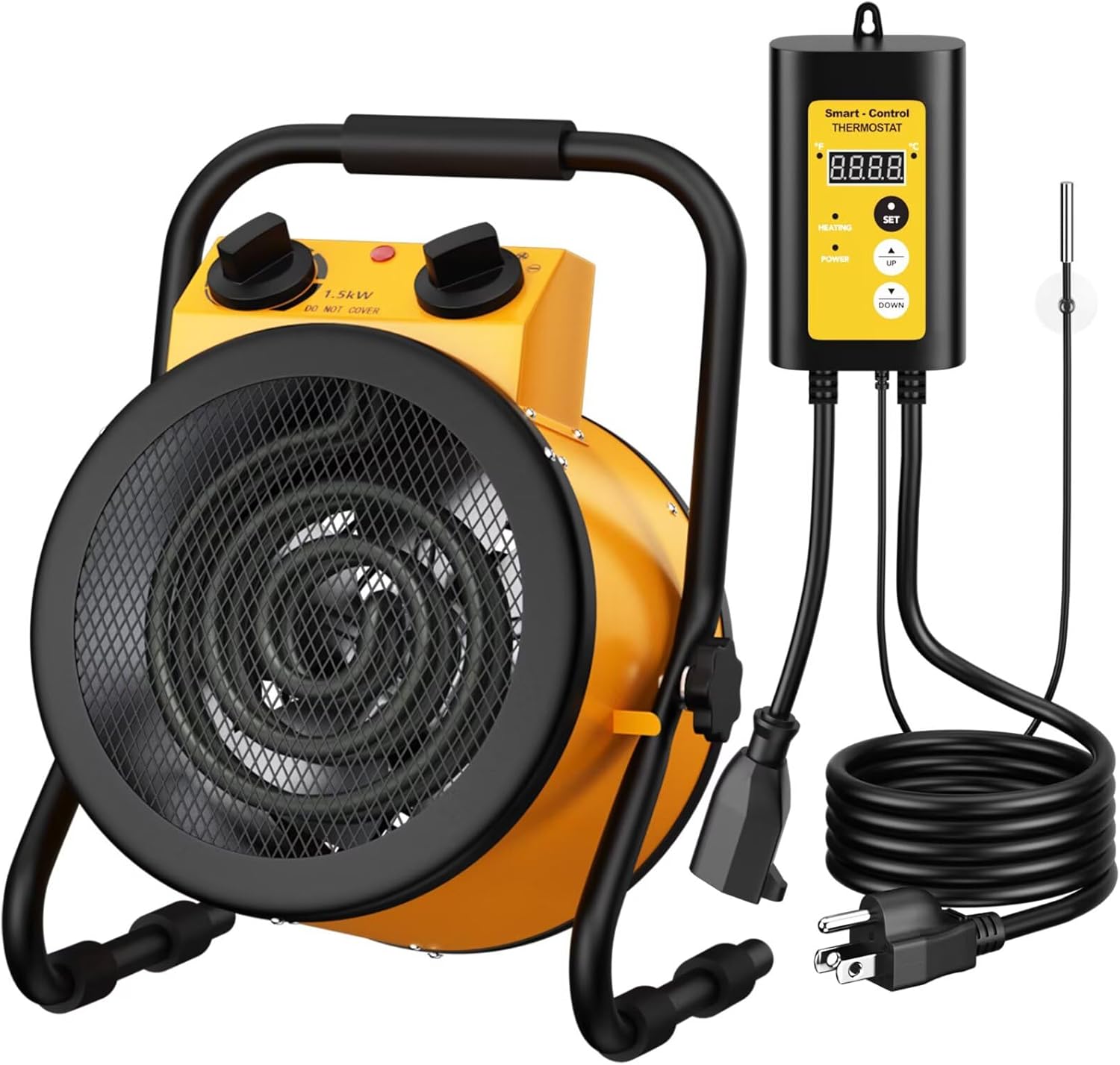 Dkenicor 1500W Greenhouse Heater: Fast Heating, Digital Thermostat